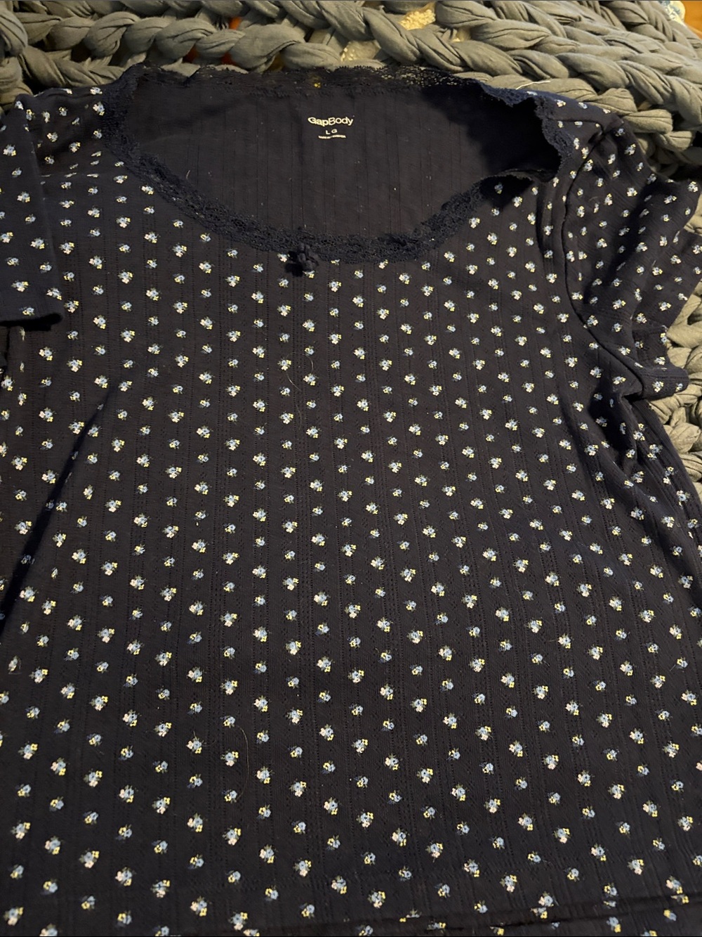 GAP Body pj set with top and pants in pointelle floral print